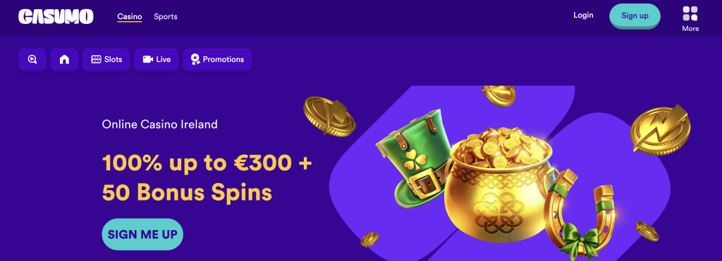casumo casino homepage screenshot